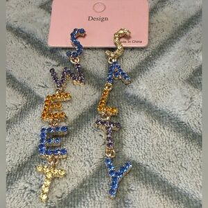 NWT Colorful “Salty & Sweet” Long Dangle Earrings